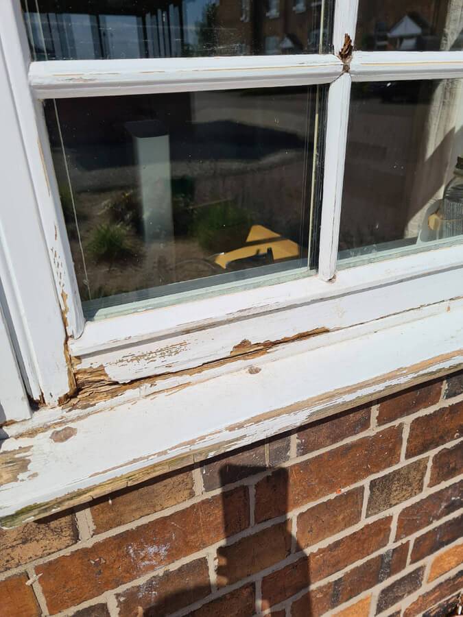 window in need of repair
