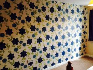 flowered wallpaper in house