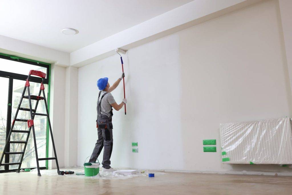 a man painting the interior of a home